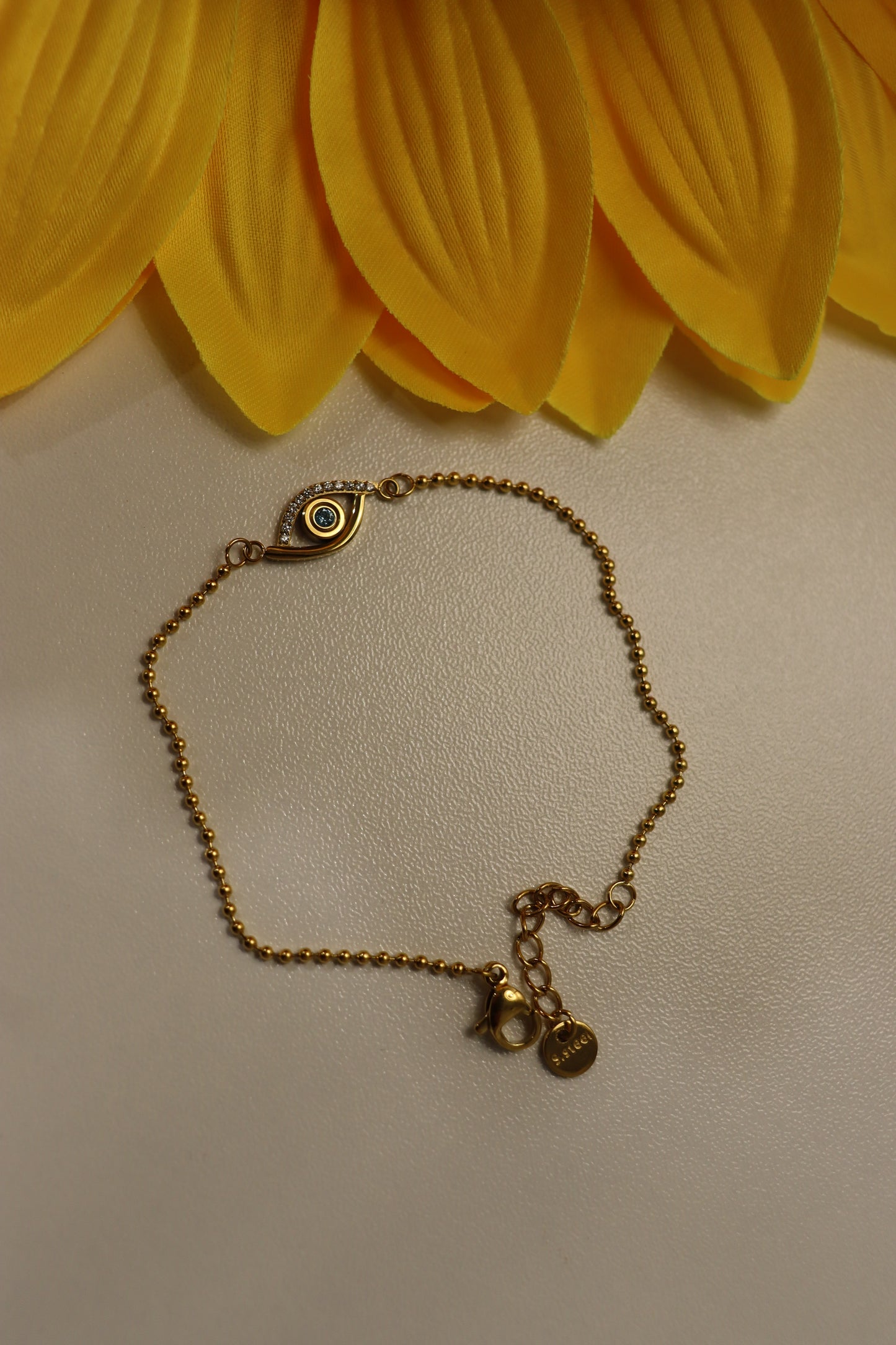 18K Gold plated Eye Stainless Steel non-Tarnish Bracelets