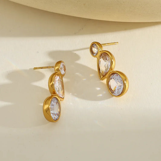 Zirconia Casual Elegant Cute Earrings Suitable For All Seasons