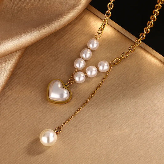 Elegant Heart shape Pearl Necklace