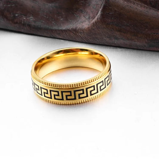 Retro Simple Style Geometric Stainless Steel Enamel Unisex Ring
