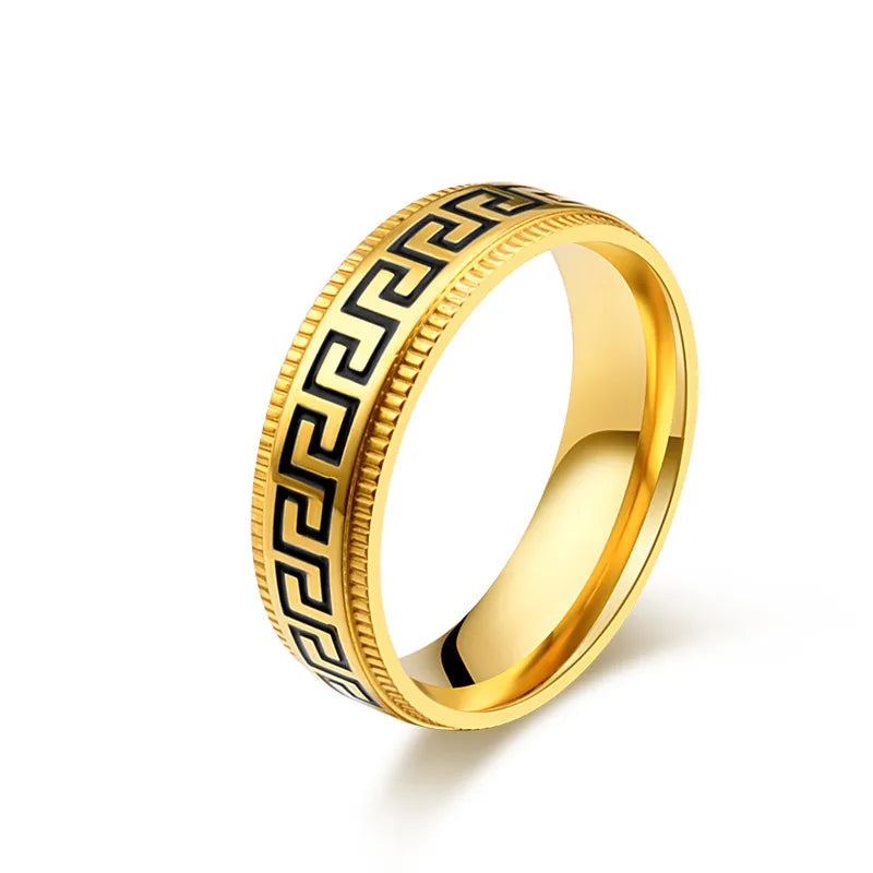 Retro Simple Style Geometric Stainless Steel Enamel Unisex Ring